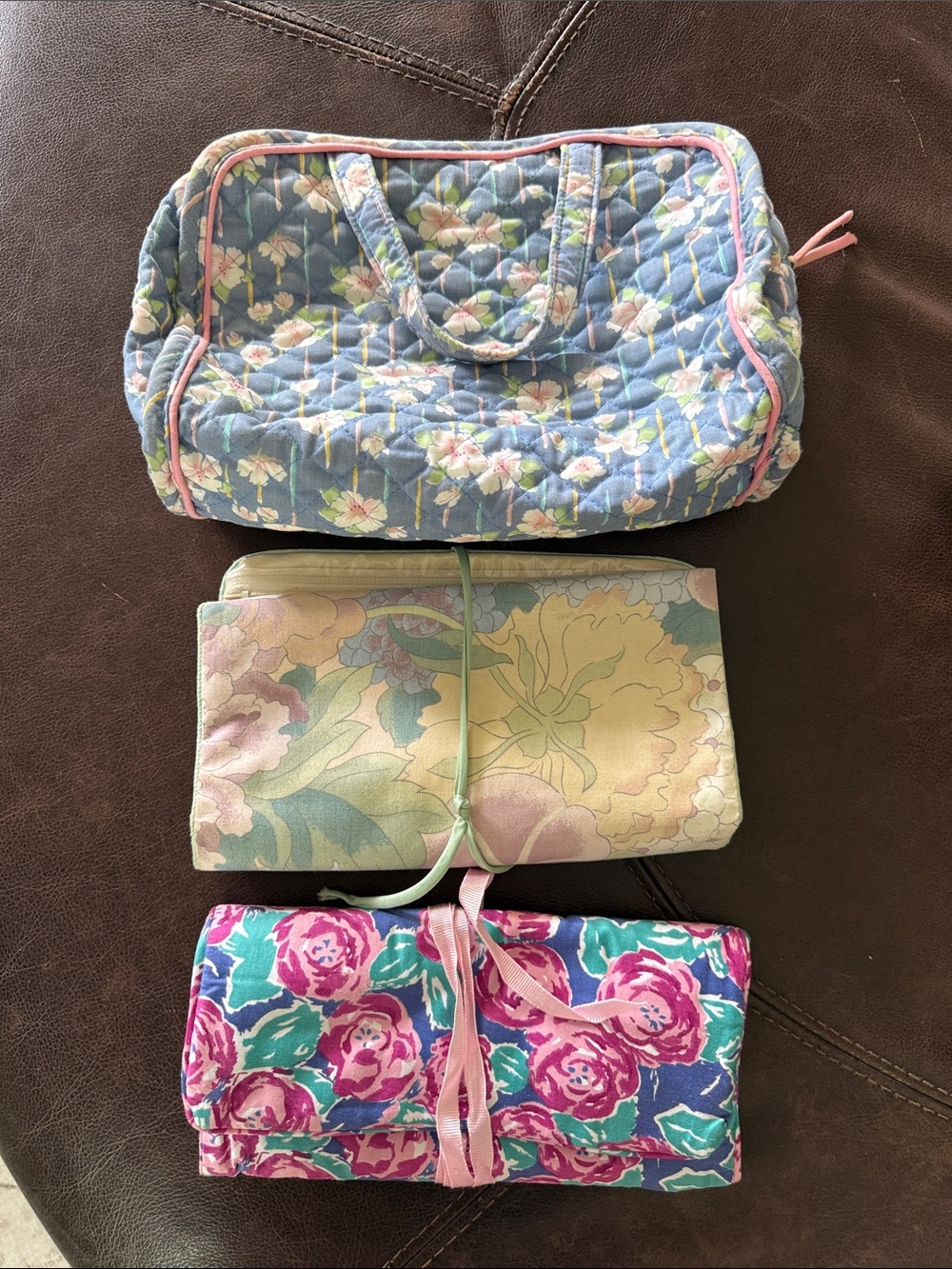 Floral Quilted Cosmetic Bags